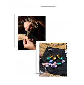 Detail of 18K gold plated beads and colorful malachite stones for bohemian anklets