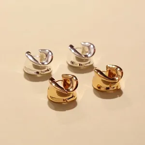 Chunky Irregular Twist Hoop Earrings With 925 Sterling Silver Earring Post Minimalist Geometric Jewelry For Women