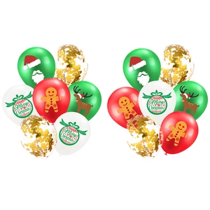 Christmas balloon set with Santa, reindeer and sequins in red, green and white
