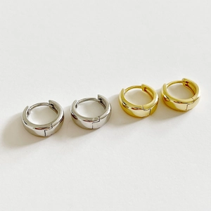 Minimalistische S925 sterling zilveren oorringen in zilveren en gouden sets