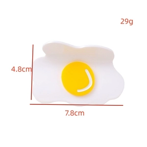 Cute fried egg shaped acrylic hair claw clip with yellow yolk design for women