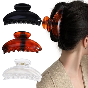 Semi Circular Hair Claw Clip Plastic Shark Jaw Clip Minimalist Geometric Non Slip Hair Accessory For Women