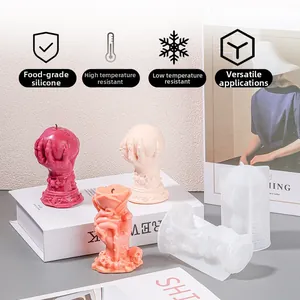 Siliconen mallen voor Halloween kaarsen in de vorm van een skelet hand en een roos