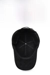 Detail of winter baseball cap showing thick fleece lining and warm ear protection flaps