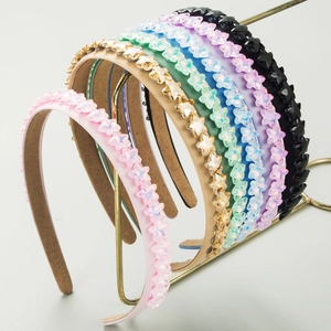 Elegante Cerchietto Francese con Stelle Strass Tessuto Lega per Donna Moda Coreana Dolce Pentagramma Intarsiato Accessori per Capelli