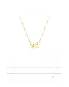 Detailed spec card for 925 silver gold lucky 111 pendant necklace with 46.5cm chain