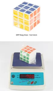 Detailed 3x3 educational magic cube in OPP packaging with 70g weight measurement