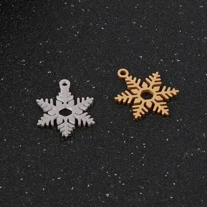 Breloques Flocon De Neige Acier Inoxydable Pendentifs Creux Pour Création De Bijoux DIY Colliers Boucles D'oreilles Noël