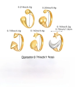 Size chart showing stainless steel ring weights and dimensions in inches and grams