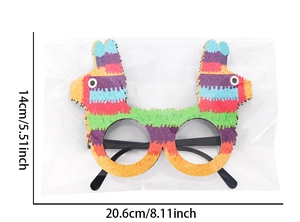 Llama party glasses with dimensions 20.6cm width and 14cm height for Day of the Dead