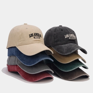 Vintage washed baseball caps with Los Angeles embroidery in multiple colors