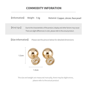 Elegant vintage court style 14k gold plated earrings with zircon and faux pearls