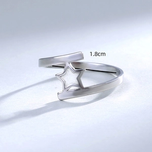 Luminous star stainless steel ring with 1.8cm inner diameter measurement display