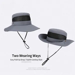 Breathable mesh sun hat for men and women with foldable brim for hiking and fishing