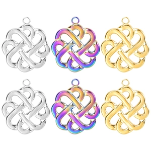 Witch Knot Necklace Stainless Steel Hollow Celtic Heart Pendant Bohemian Gothic Jewelry For Women Minimalist Accessory