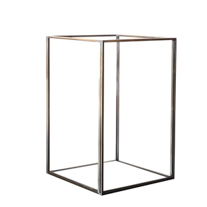 Modern minimalist gold bronze metal rectangular frame display stand for home decor
