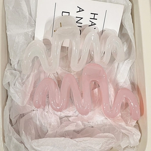 Large Wave Hair Claw Clip Jelly Color Acrylic Non Slip Shark Clips For Women Girls Strong Hold Zigzag Barrettes