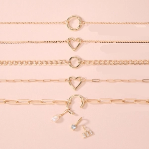 Birthstone Bracelet With Rectangular Cubic Zirconia Pendants Gold Plated Copper DIY Geometric Jewelry For Women