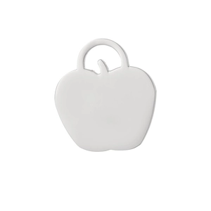 Polished silver stainless steel apple-shaped pendant for personalized jewelry making