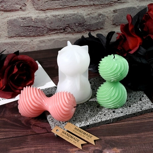 Stampo in silicone a sfera a spirale per candele fai-da-te con modelli in cera finiti