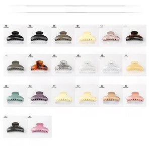 Grid view showing multiple colors of Korean style medium resin shark hair claw clips