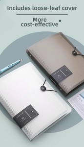 B5 size frosted binder cover 180x255mm with elastic hook closure in smoke gray