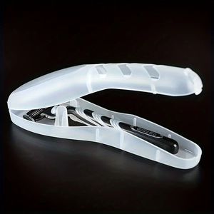 Translucent portable razor travel case with ventilation slots for waterproof storage