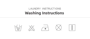 Détails des symboles d'entretien internationaux et instructions de lavage pour cette robe