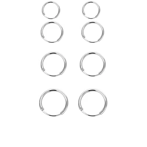 925 Sterling Silver Hoop Earrings Minimalist Round Geometric Huggie Jewelry For Men Women