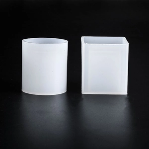 DIY silicone mold set for resin casting round and square cylinder holders