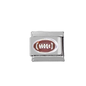 Detail van 304 roestvrijstalen Italiaanse bedelarmband link met American football patroon