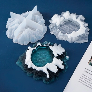 DIY iceberg mountain resin silicone mold for snowflake ashtray and desktop ornament