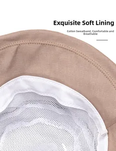 Détail de la doublure en maille respirante et de la bande anti-sueur du chapeau