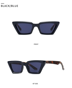 Cat-Eye-Sonnenbrille mit Bügeln in Leopardenform und Schildpattmuster im Detail