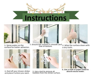 Detailed 6-step guide for applying Christmas snowflake static stickers on glass windows