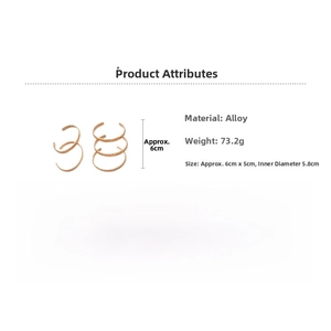Polished gold alloy cuff bracelets 5-piece set with weight 73.2g and 5.8cm inner diameter