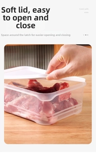 Details zur Kunststoff-Frischhaltedose mit flexiblem Deckel für Fleisch und Gemüse