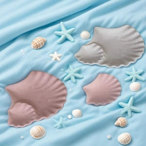 Gingko leaf and shell shaped resin tray molds for jewelry storage in grey and pink
