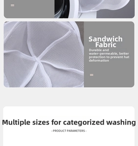Detail of sandwich mesh fabric and protective structure of the hat laundry bag