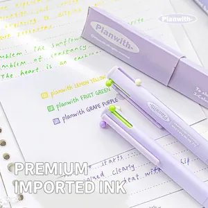 Planwith 3-in-1 triangular multi-color retractable gel pen 0.5mm for school notes