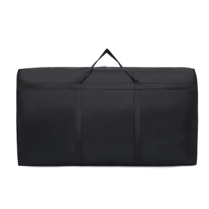 Large black Oxford cloth storage bag with reinforced handles for moving and luggage packing