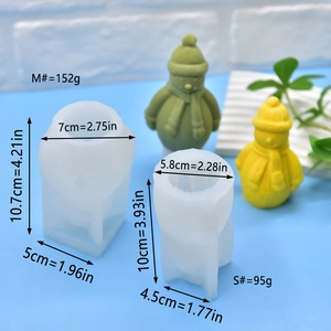 Moldes de silicona con forma de muñeco de nieve en tamaños mediano y grande para Navidad
