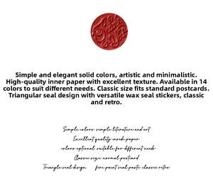 Close-up of vintage red wax seal stamp with Thank You text on classic triangle envelope