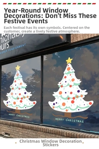 Détail de stickers sapin de Noël blancs avec pois colorés et texte Merry Christmas