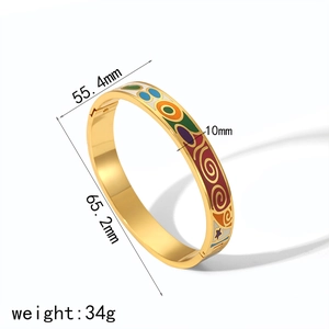 Vue technique montrant la largeur de 10mm et le diamètre de 55,4mm du bracelet émail