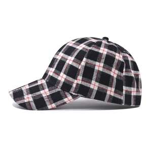 Klassische Karo-Baseballkappe im britischen Stil aus dickem Baumwollstoff