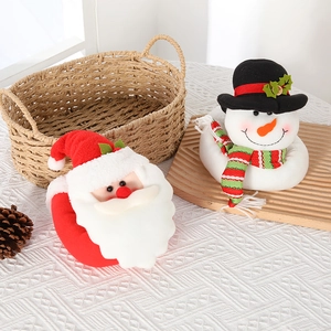 Christmas Curtain Buckle Santa Claus Snowman Plush Tieback Cartoon Window Decor Indoor Festive Decoration