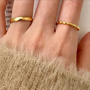 Minimalist 925 sterling silver gold olive bead stackable rings set for women