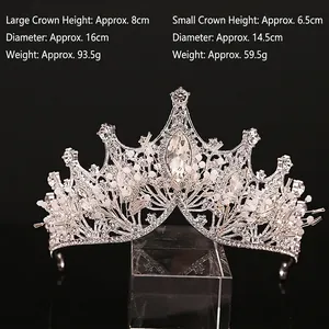 Elegant silver bridal tiara with rhinestones available in large and small sizes