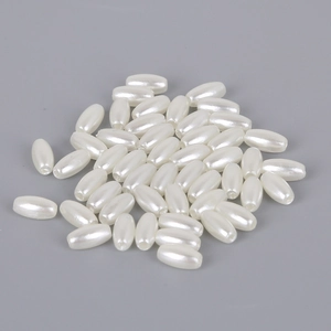 Bulk oval ABS imitation pearl beads in cream white for DIY jewelry making and crafts